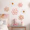 6-Piece Boho Nursery Décor – Daisy Flower Woven Macramé Wall Hangings, 3 Sizes, Pink, Brown & White, Bohemian Wall Art for Nursery, Home, or Dorm